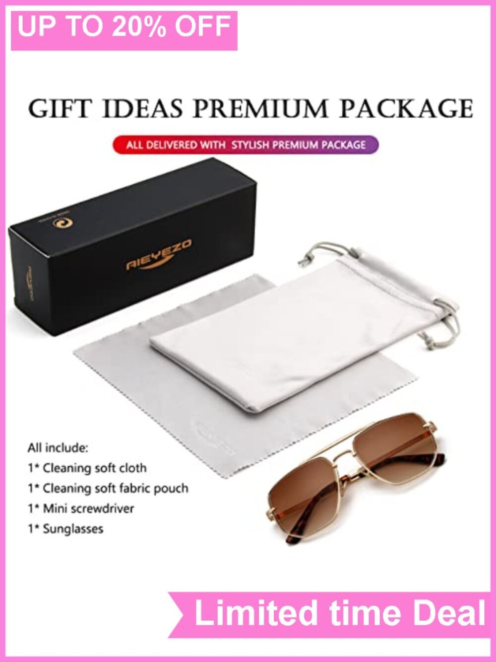 Oversized Square Aviator Sunglasses for Men Women UV400 - Picture 6 of 6